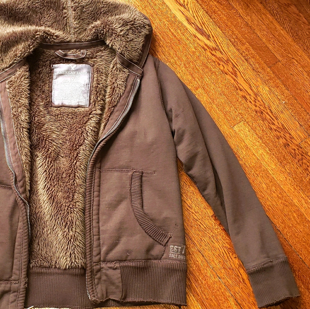 American Eagle lined hooded jacket